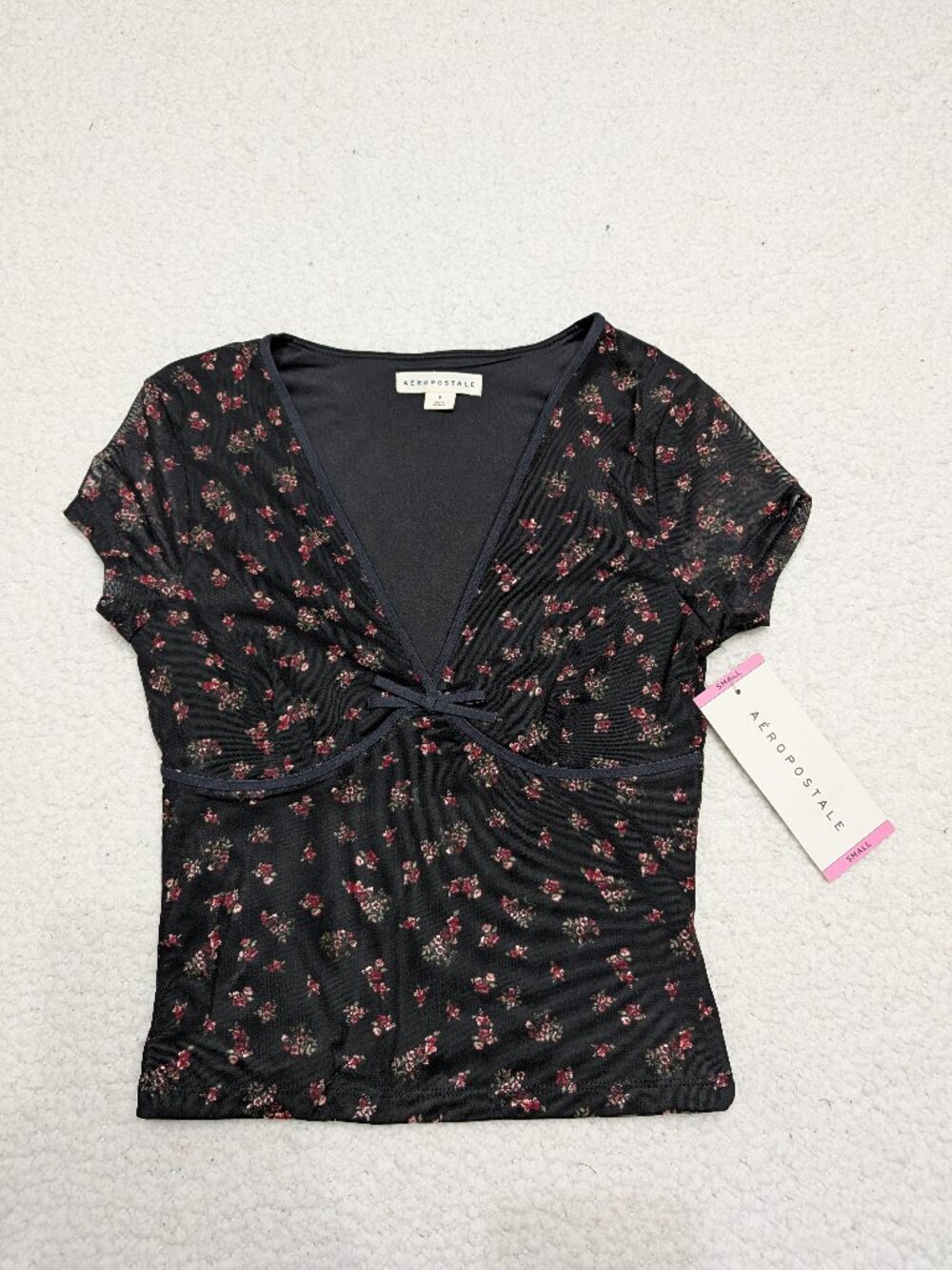 Aéropostale Mesh Floral Crop Top Small NWT
